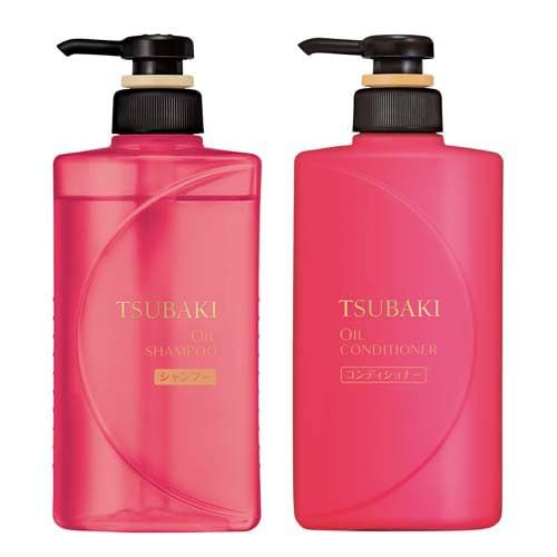 TSUBAKI Oil Shampoo & Conditioner Pump Pair 490ml + 490ml, 33.13 Fl Oz (Pack of 1), Pink